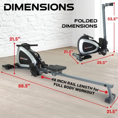 Fitness Reality 1000 Plus Bluetooth Magnetic Rower Rowing Machine with Extended Optional Full Body Exercises and Free App