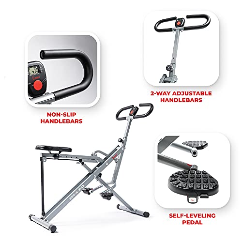 Sunny Health & Fitness Squat Assist Row-N-Ride Trainer for Squat Exercise and Glutes Workout with Included Equipment Instructional and Training Videos