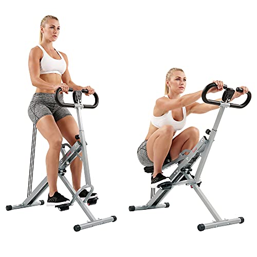 Sunny Health & Fitness Squat Assist Row-N-Ride Trainer for Squat Exercise and Glutes Workout with Included Equipment Instructional and Training Videos