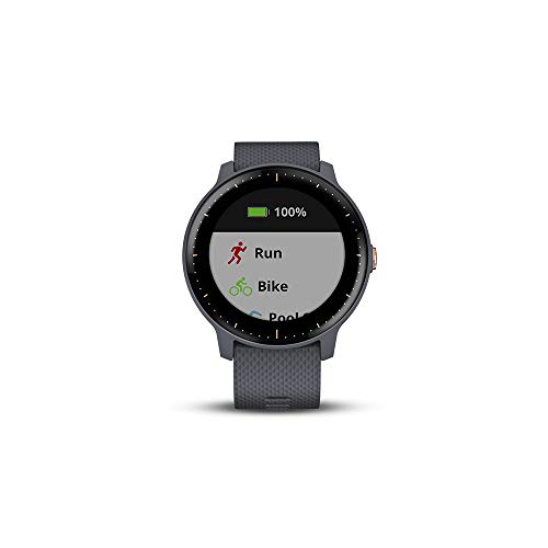 Garmin vívoactive 3 Music, GPS Smartwatch with Music Storage and Built-in Sports Apps, Granite Blue/Rose Gold