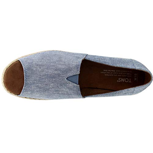Blue Slub Chambray Open Toe Womens Shoes
