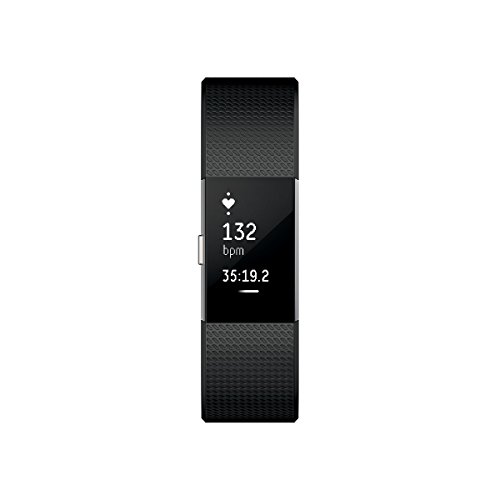 Fitbit Charge 2 Heart Rate + Fitness Wristband, Black, X-Large