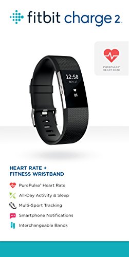 Fitbit Charge 2 Heart Rate + Fitness Wristband, Black, X-Large