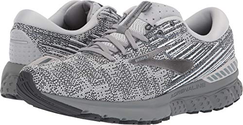 Brooks Mens Adrenaline GTS 19 Running Shoe - Grey/White/Ebony - D - 11.5