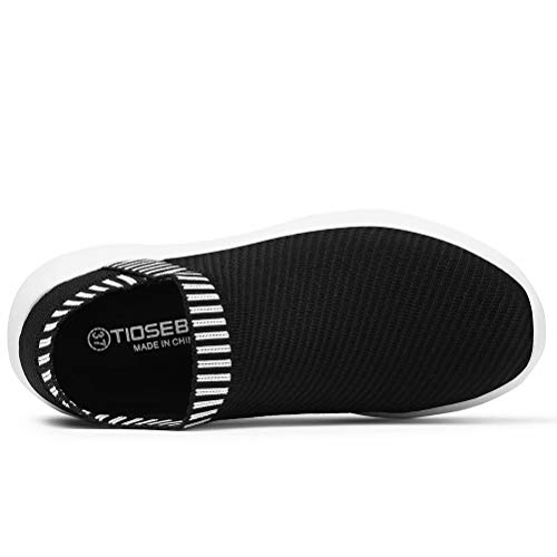 konhill Women's Athletic Walking Shoes - Comfortable Casual Work Gym Slip On Sneakers 9 US Black, 40