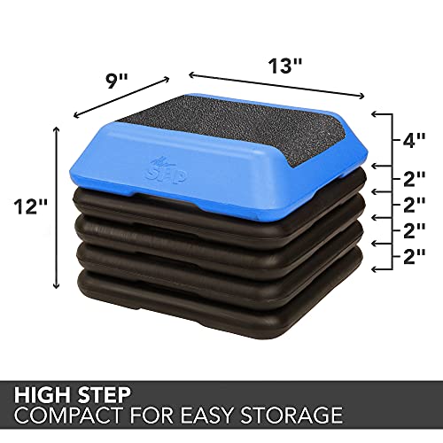 Adjustable High Step Aerobic Platform with Risers
