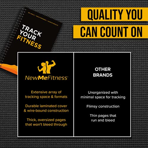 Workout Log Book & Fitness Journal - 25-Week Designed by Experts, w/ Illustrations : Track Gym, Bodybuilding & Crossfit Progress : Sturdy Binding, Thick Pages & Laminated, Protected Coverm, Pack of 2