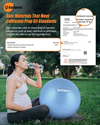 Galsports Yoga Stability Ball for Balance (Multiple Colors), Exercise Ball for Fitness & Birthing, Anti-Burst Stability Ball with Quick Pump for Ball Chair, Core Strength Training,and Physical Therapy