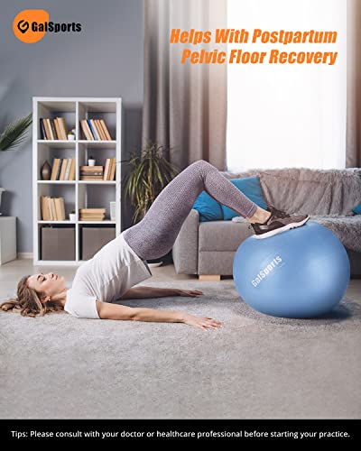 Galsports Yoga Stability Ball for Balance (Multiple Colors), Exercise Ball for Fitness & Birthing, Anti-Burst Stability Ball with Quick Pump for Ball Chair, Core Strength Training,and Physical Therapy