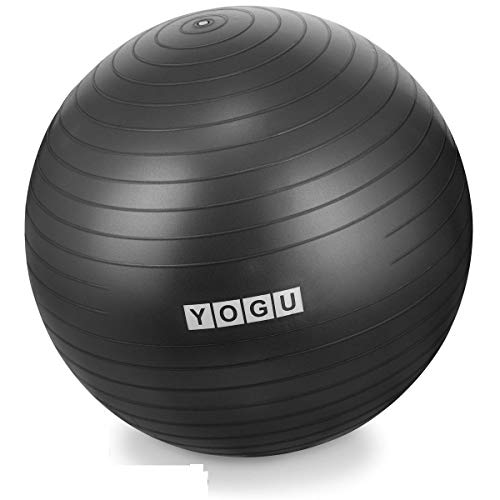 YOGU Stability Exercise Ball 65cm Yoga Balance Ball Birthing Ball with Air Pump Anti-Slip & Anti-Burst Supports 2000lbs Great for Yoga Pilates Abdominal Workout Fitness Ball and Office Chair
