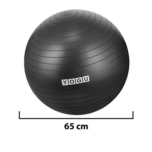 YOGU Stability Exercise Ball 65cm Yoga Balance Ball Birthing Ball with Air Pump Anti-Slip & Anti-Burst Supports 2000lbs Great for Yoga Pilates Abdominal Workout Fitness Ball and Office Chair