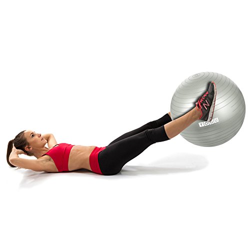 YOGU Stability Exercise Ball 65cm Yoga Balance Ball Birthing Ball with Air Pump Anti-Slip & Anti-Burst Supports 2000lbs Great for Yoga Pilates Abdominal Workout Fitness Ball and Office Chair