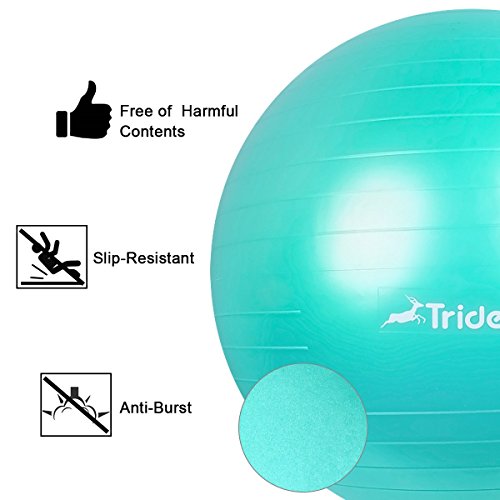 Trideer Exercise Ball (45-85cm) Extra Thick Yoga Ball Chair, Anti-Burst Heavy Duty Stability Ball Supports 2200lbs, Birthing Ball with Quick Pump (Office & Home & Gym)