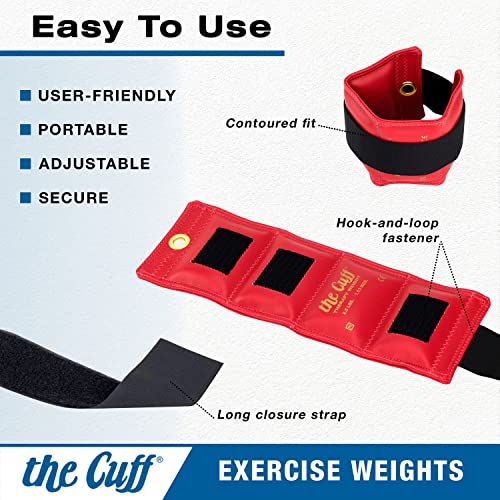 The Cuff Original Adjustable Ankle and Wrist Weight for Training, Dance, Running, Cardio, Aerobics, Toning, and Physical Therapy for Men and Women, 7.5 lb, Orange