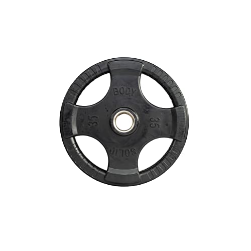 Body-Solid: Rubber Coated Olympic Weight Plate (1) with Anti-Slip Grip - Perfect for Strength Training, Home Gym, and Barbell Workouts, 35lbs