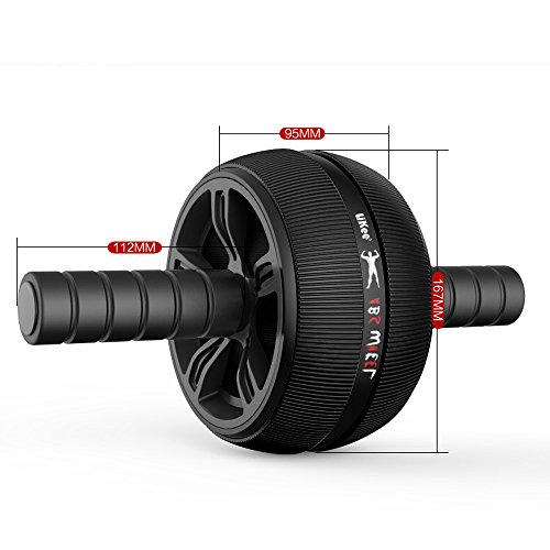 LiKee Ab Wheel Roller, Core Training Roller Abdominal Workout Equipment Exercise and Fitness Wheel at Home with Knee Pad and Anti-Slip Handles for Man Woman Gymnastics Home Gym