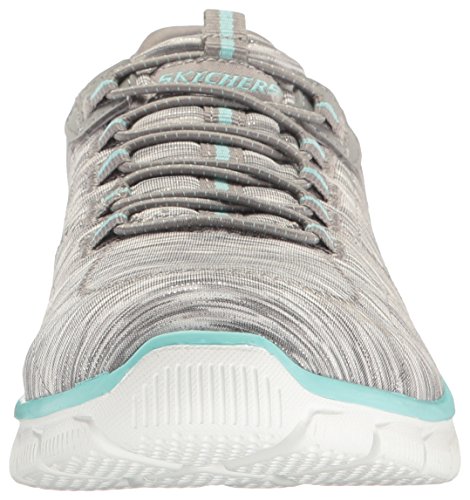 Skechers Women's Sport Empire - Rock Around Relaxed Fit Fashion Sneaker, Gray/Light Blue, 10 B(M) US