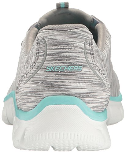Skechers Women's Sport Empire - Rock Around Relaxed Fit Fashion Sneaker, Gray/Light Blue, 10 B(M) US