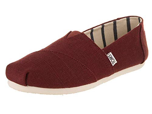 TOMS Women's Alpargata Espadrille Loafer, Black Cherry Heritage Canvas, 11