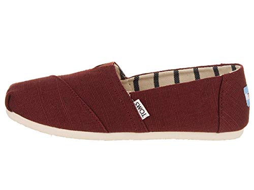 TOMS Women's Alpargata Espadrille Loafer, Black Cherry Heritage Canvas, 11