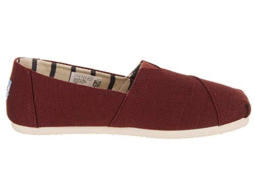 TOMS Women's Alpargata Espadrille Loafer, Black Cherry Heritage Canvas, 11