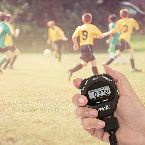 MARATHON ST083009 Adanac 4000 Digital Stopwatch Timer with Extra Large Display and Buttons, Water Resistant, Two Year Warranty - Black