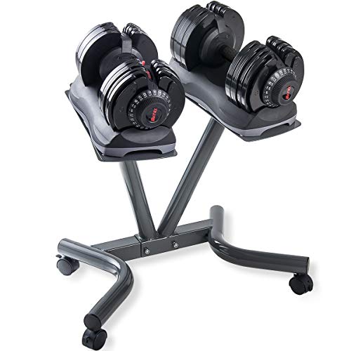 Merax Deluxe 71.5 Pounds Adjustable Dial Dumbbell (Pair with Stand Set)