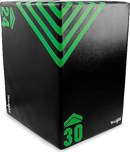 Yes4All Foam Plyo Box/Plyometric Box Platform for Crossfit, Jump Training & Conditioning  Plyo Jump Box/Soft Plyo Box 3 in 1 (20/24/30)