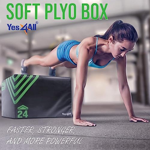 Yes4All Foam Plyo Box/Plyometric Box Platform for Crossfit, Jump Training & Conditioning  Plyo Jump Box/Soft Plyo Box 3 in 1 (20/24/30)
