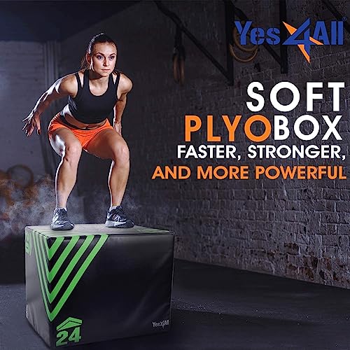 Yes4All Foam Plyo Box/Plyometric Box Platform for Crossfit, Jump Training & Conditioning  Plyo Jump Box/Soft Plyo Box 3 in 1 (20/24/30)