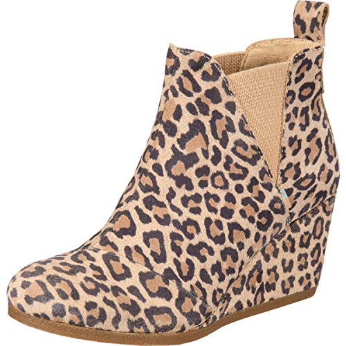 TOMS Kelsey Desert Tan Leopard Print Suede 12 B (M)