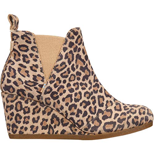 TOMS Kelsey Desert Tan Leopard Print Suede 12 B (M)