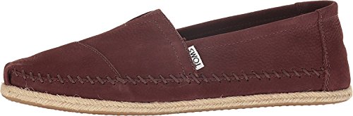 TOMS Men's Classic Slip-On Canvas Ankle-High Flat Shoe (Dark Tortoise Shell Brown Nubuck/Rope, 13 M US)