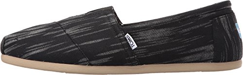 TOMS Men's Classic Slip-On Canvas Ankle-High Flat Shoe (Black Brushed Woven, 12 M US)