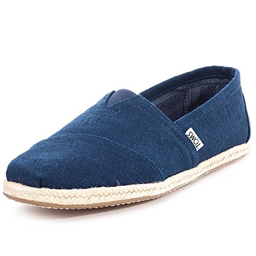 TOMS womens Toms Navy Linen Rope Mn Alpr 10008553 Espadrilles, Navy Linen, 12 US
