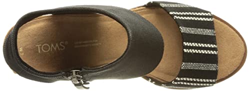 TOMS womens Seasonal Classics flats shoes, Black Perforated Synthetic Suede, 12 US