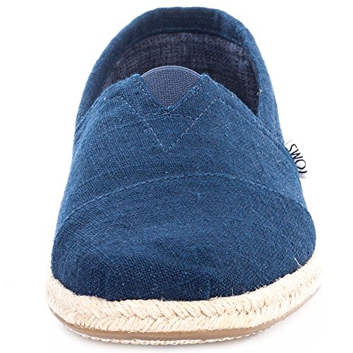 TOMS womens Toms Navy Linen Rope Mn Alpr 10008553 Espadrilles, Navy Linen, 12 US