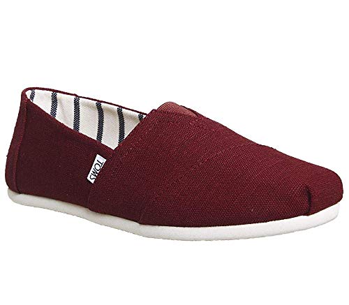 TOMS mens Alpargata Loafer Flat, Red Black Cherry Heritage Canvas 601, 13 US