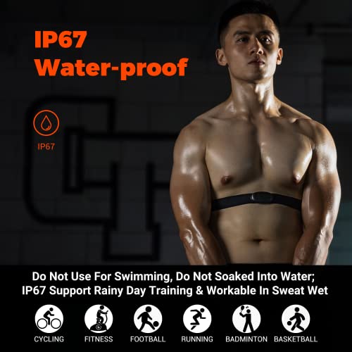 CooSpo Fitness Tracker Ant+ Heart Rate Monitor Chest Strap IP67 Waterproof with Bluetooth for Wahoo Strava Zwift DDP Yoga Map My Ride Peloton Bike
