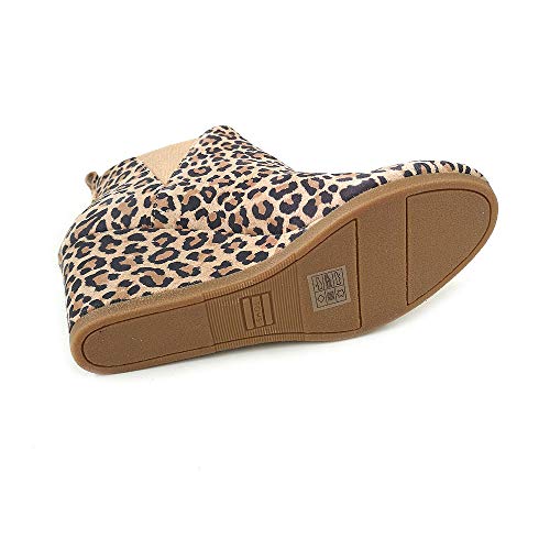 TOMS Desert Tan Leopard Suede Kelsy Bootie 10014153 (Size: 7.5)