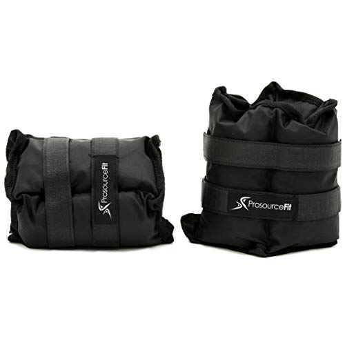 Prosource Fit Ankle Wrist Weights Set of 2, Adjustable Comfort Fit, 5 lb for Women, and Men, Black
