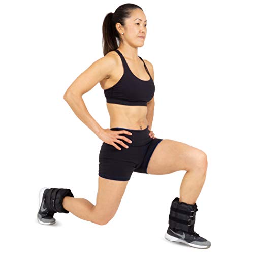 Prosource Fit Ankle Wrist Weights Set of 2, Adjustable Comfort Fit, 5 lb for Women, and Men, Black