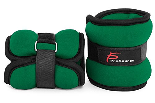 Prosource Fit Ankle Wrist Weights Set of 2, Adjustable Comfort Fit, 1 to 5 lb for Women, and Men