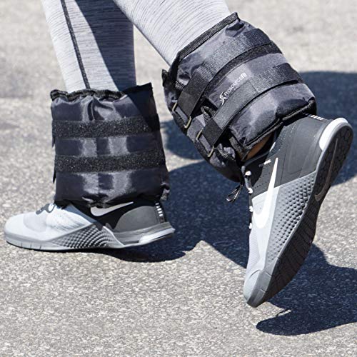 Prosource Fit Ankle Wrist Weights Set of 2, Adjustable Comfort Fit, 5 lb for Women, and Men, Black