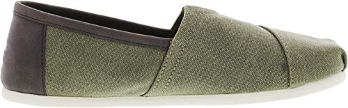 TOMS Men's Espadrilles, Green Olive Washed Canvas Trim 310, 10