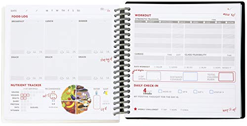 Fitlosophy Fitbook Lite 6-Week Fitness Weight Loss Food Journal and Meal Planner, 6.2" W x 5.8" L