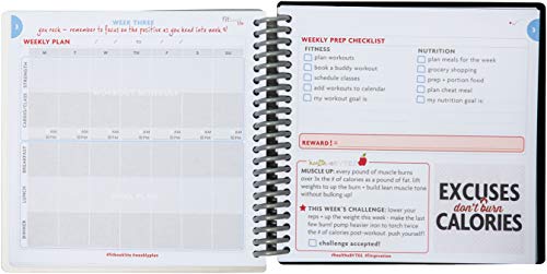 Fitlosophy Fitbook Lite 6-Week Fitness Weight Loss Food Journal and Meal Planner, 6.2" W x 5.8" L
