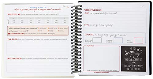 Fitlosophy Fitbook Lite 6-Week Fitness Weight Loss Food Journal and Meal Planner, 6.2" W x 5.8" L