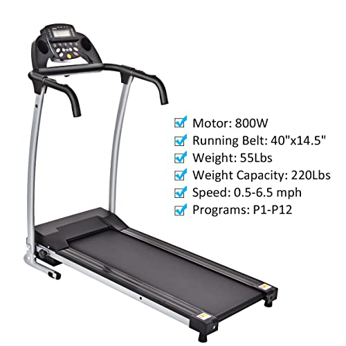 GOPLUS Folding Treadmill Electric Motorized Power Fitness Running Machine with LED Display and Mobile Phone Holder Perfect for Home Use