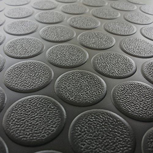Coin-Grip Flooring & Rolling Mat, Black, 2mm x 4 x 25ft